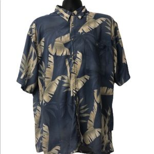 Campia Moda Vtg S/S Hawaiian Shirt XL Palm Leaves